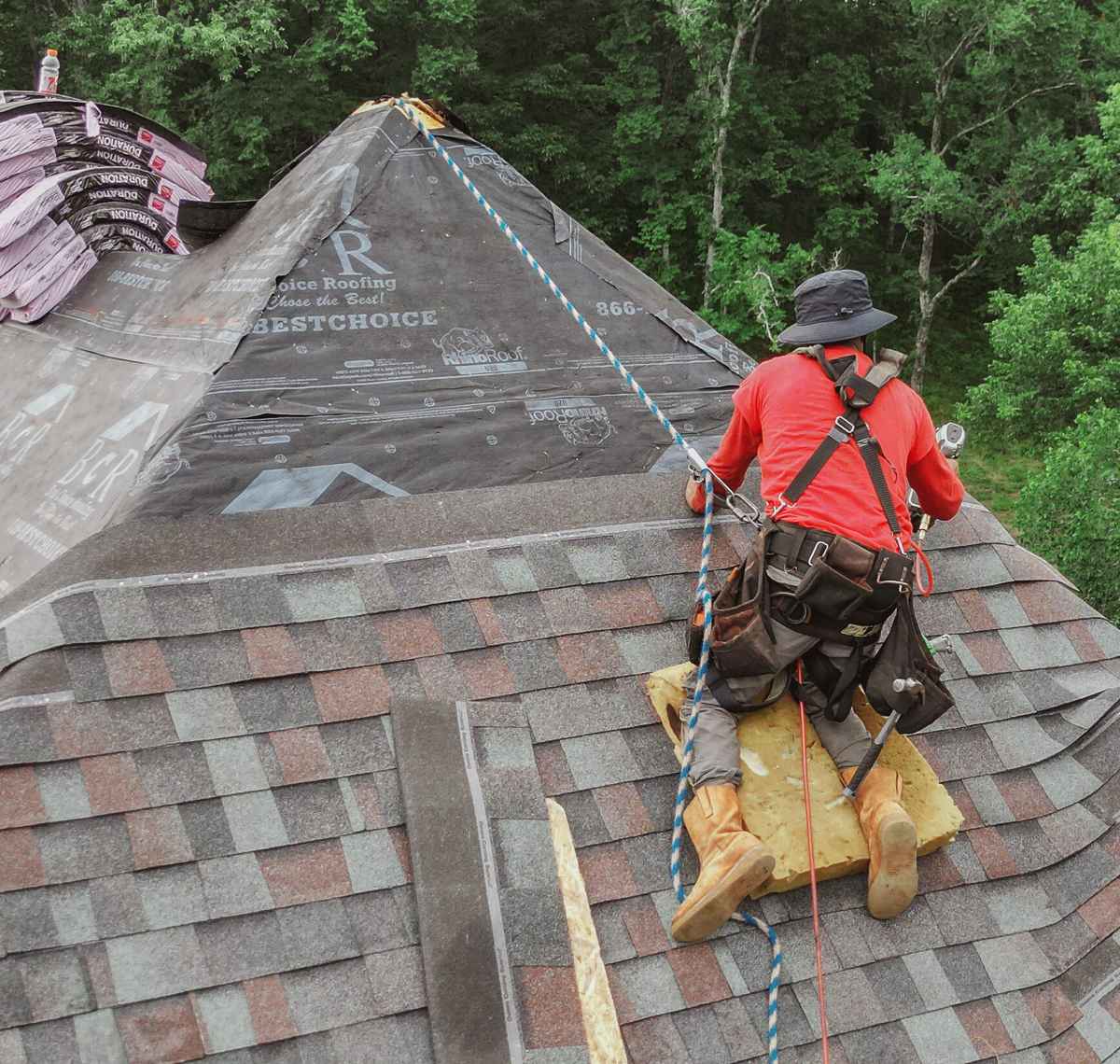 Happy roofer