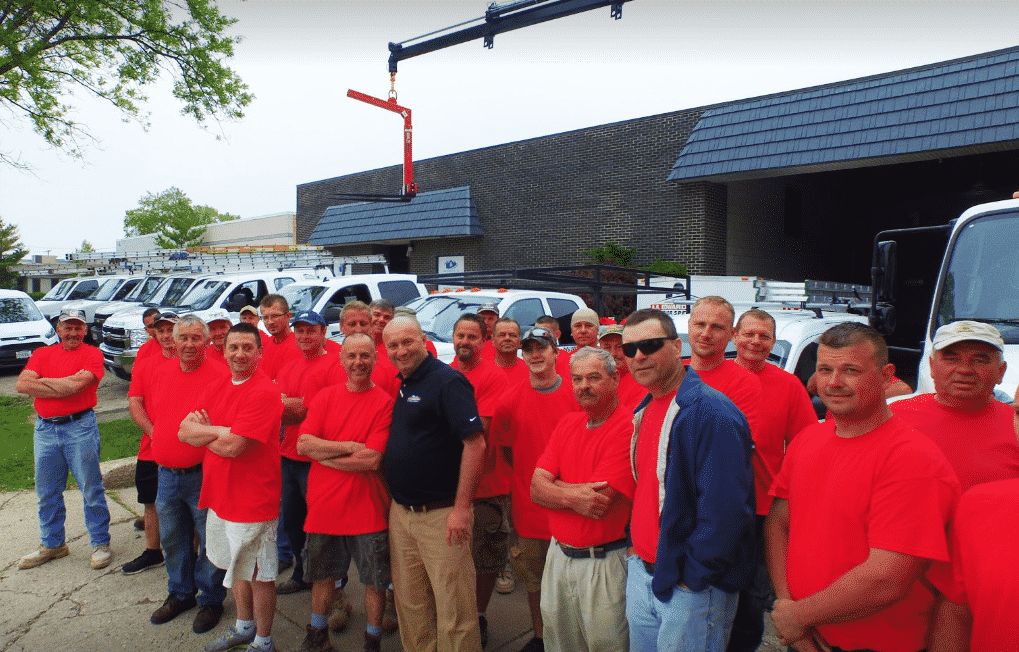 Roofing company team